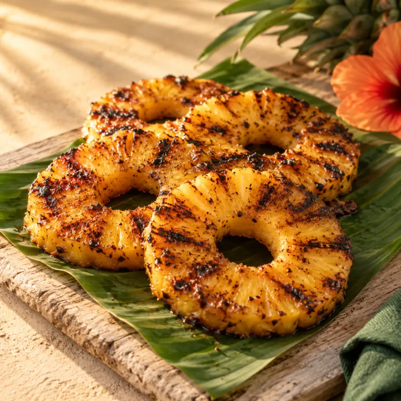 Jerk grilled pineapple rings